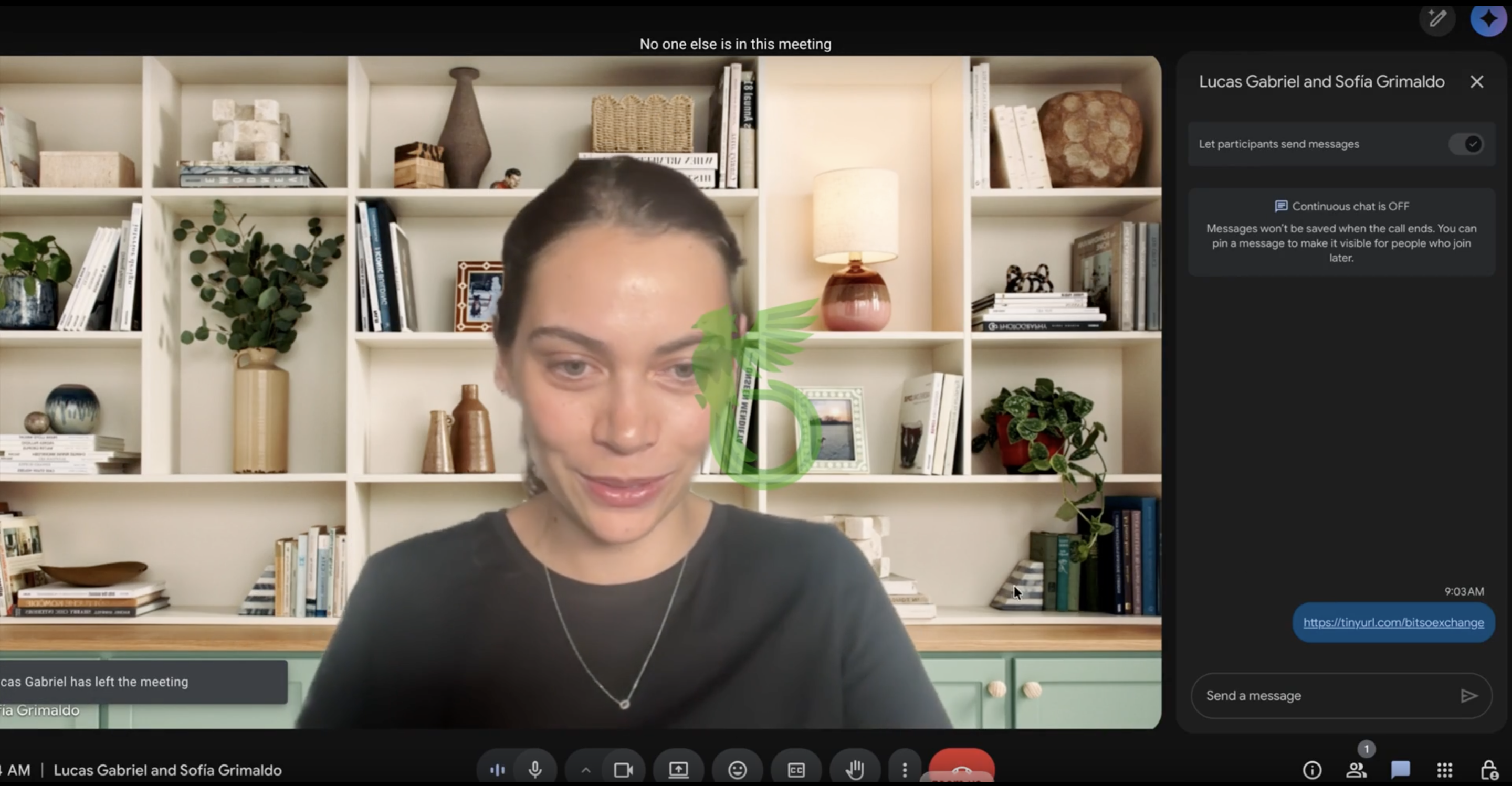 Sofia Grimaldo after Lucas Gabriel left the meeting - Chollima VII